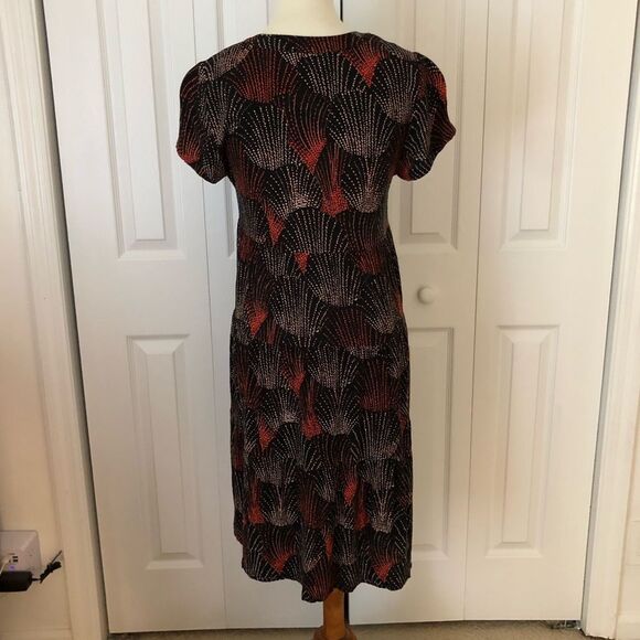 Anthropologie Maeve Tania Tiered Dress Short Sleeve Fall Colors Medium - Picture 7 of 11